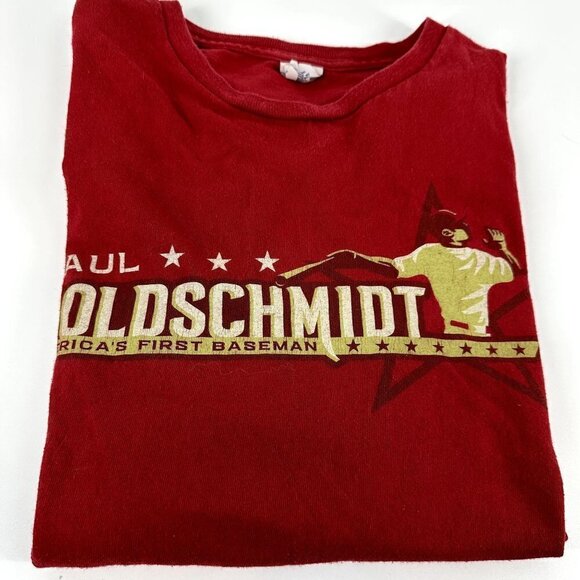Paul Goldschmidt America's First Baseman Baseball Red Gold T-Shirt Size XL - Picture 1 of 9
